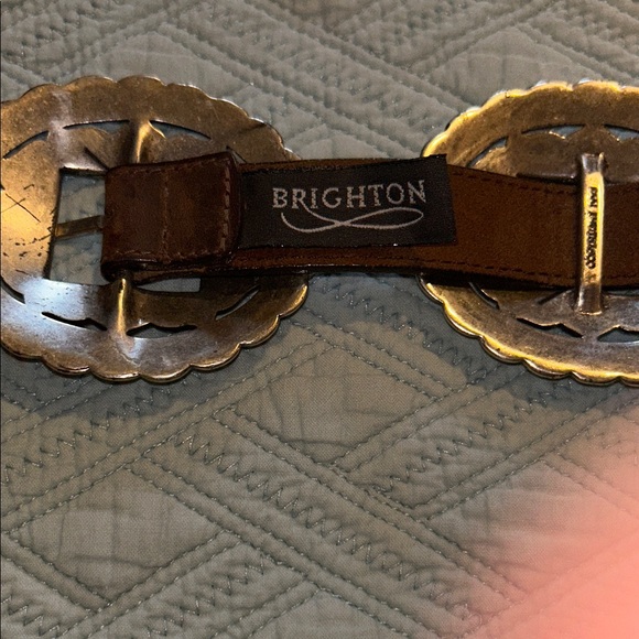 Brighton Concho belt sunflower conchos Brown Leather Concho Belt Large 37” long - Picture 4 of 5